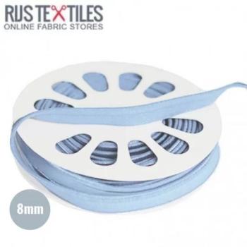 elastisches Glanz-Paspelband Breite 8 mm Hellblau